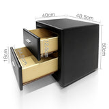 Deluxe PU Leather 2 Drawers Cabinet Black - JVEES