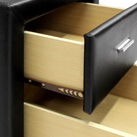 Deluxe PU Leather 2 Drawers Cabinet Black - JVEES