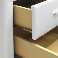 Deluxe PU Leather 2 Drawers Cabinet White - JVEES