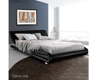 PU Leather Bed Frame King Black - JVEES