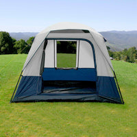 4 Person Family Camping Tent Navy Grey - JVEES