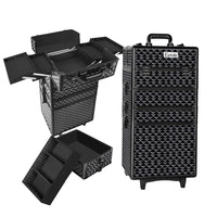 7 in 1 Portable Beauty Make up Cosmetic Trolley Case Diamond Black