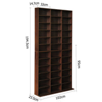 Adjustable CD DVD Book Storage Shelf Brown - JVEES