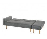 3 Seater Fabric Sofa Bed with Ottoman - Light Grey - JVEES