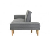 3 Seater Fabric Sofa Bed with Ottoman - Light Grey - JVEES