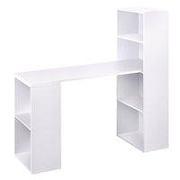 6 Storage Shelf Office Computer Desk White