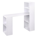 6 Storage Shelf Office Computer Desk White