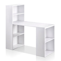 6 Storage Shelf Office Computer Desk White - JVEES