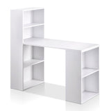 6 Storage Shelf Office Computer Desk White - JVEES