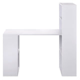 6 Storage Shelf Office Computer Desk White - JVEES