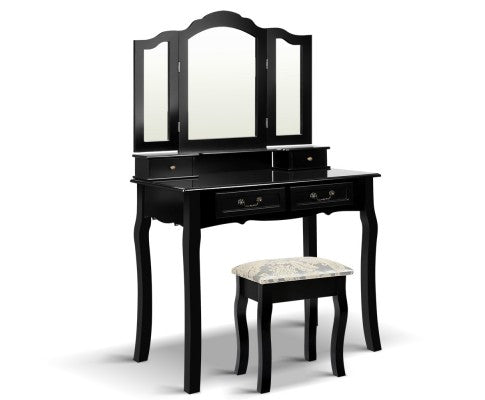 Dressing Table with Mirror - Black - JVEES