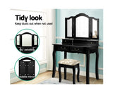 Dressing Table with Mirror - Black - JVEES