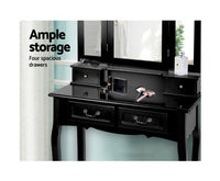 Dressing Table with Mirror - Black - JVEES