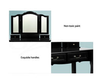 Dressing Table with Mirror - Black - JVEES