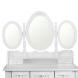 7 Drawer Dressing Table w/ Mirror White - JVEES