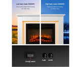 2000W Electric Fireplace Mantle Portable Fire Log Wood Heater 3D Flame Effect White - JVEES