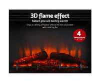 2000W Electric Fireplace Mantle Portable Fire Log Wood Heater 3D Flame Effect White - JVEES