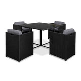 Rio Dining 5 Seater Set – Black & Grey - JVEES