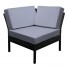 Stackable 6 pc Black Wicker Rattan Outdoor 5 Seater Furniture Set Grey - JVEES
