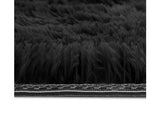 Ultra Soft Shaggy Rug Large 200 x 230cm Anti-slip Area Rug - Black - JVEES