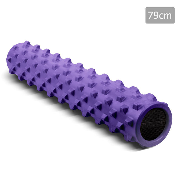 Yoga Gym Pilates EVA Stick Foam Roller Purple 79 x 13cm
