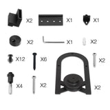 Cross Design Sliding Barn Door Hardware Track Set Powder Coat Steel Black - 2M - JVEES