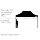 3mx6m Pop-up Garden Outdoor Gazebo Black - JVEES