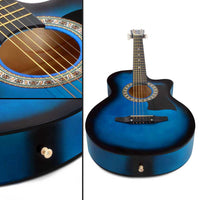 38 Inch Wooden Acoustic Guitar Blue - JVEES