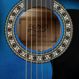 38 Inch Wooden Acoustic Guitar Blue - JVEES