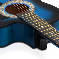 38 Inch Wooden Acoustic Guitar Blue - JVEES