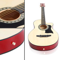 38 Inch Wooden Acoustic Guitar Natural - JVEES