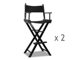 Tall Director Chair - Black x 2 - JVEES