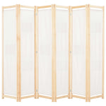 6-Panel Room Divider Cream 240x170x4 cm Fabric