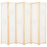 6-Panel Room Divider Cream 240x170x4 cm Fabric