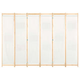 6-Panel Room Divider Cream 240x170x4 cm Fabric