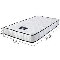 High Density Foam Pocket Spring Mattress 21cm Single - JVEES