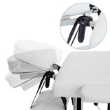 Portable Aluminium 3 Fold Massage Table Chair Bed White 60cm - JVEES