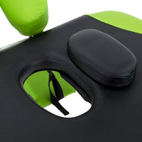 Aluminium Massage Table 3 Fold Green Black - JVEES