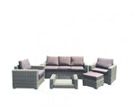 Amalfi 5 Piece Wicker outdoor Lounge Sofa Set - Grey & Slate - JVEES