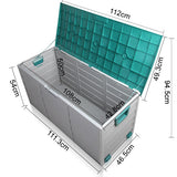 290L Plastic Outdoor Storage Box Container Weatherproof Grey Green - JVEES