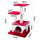 Cat Scratching Poles Post Furniture Tree House Red - JVEES