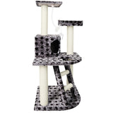 Cat Scratching Poles Post Furniture Tree House Condo Black Grey - JVEES