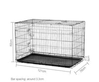 48" (121cm) Foldable Metal Dog Cage with Cover Green - JVEES