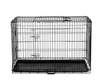 48" (121cm) Foldable Metal Dog Cage with Cover Green - JVEES