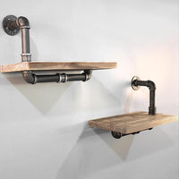 Rustic Industrial DIY Floating Pipe Shelf