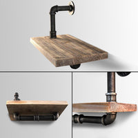 Rustic Industrial DIY Floating Pipe Shelf - JVEES