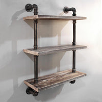 Rustic Industrial DIY Floating Pipe Shelf