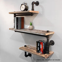 Rustic Industrial DIY Floating Pipe Shelf