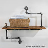 Rustic Industrial DIY Floating Pipe Shelf - JVEES