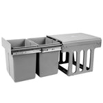 Duel Side Pull Out Rubbish Waste Basket 2 x 15L